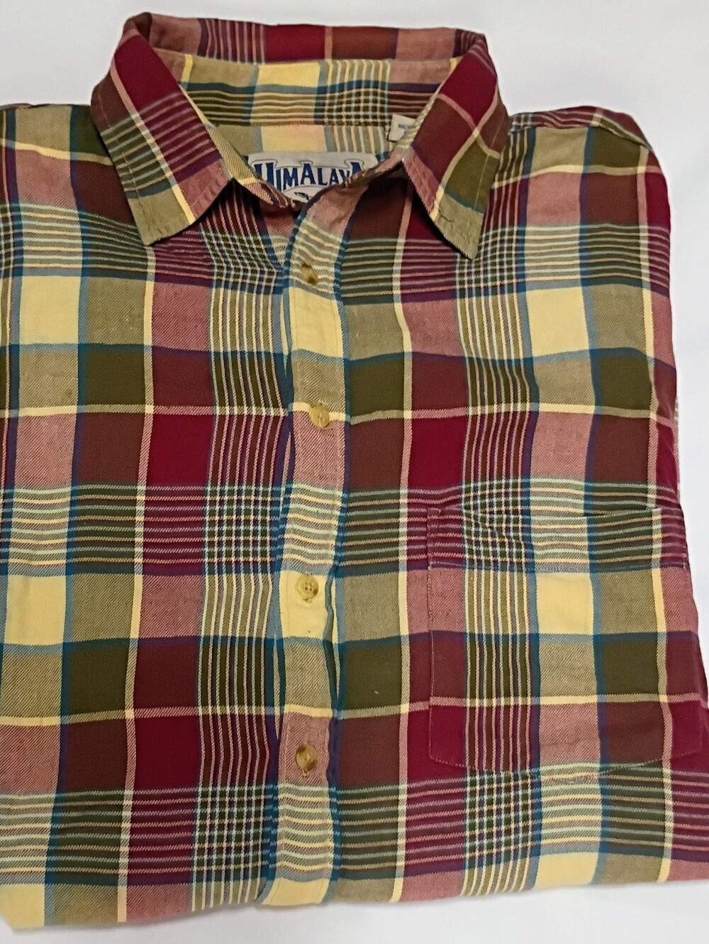 Vtg Himalaya Outfitters Long Sleeve Plaid Flannel Button Up Shirt Mens XLT Tall